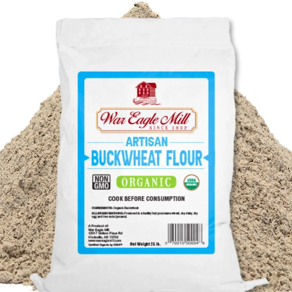 War Eagle Mill Buckwheat Flour, Organic and Non-GMO, 25 Pound Bag (25lb.)
