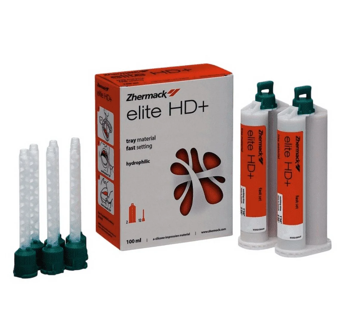 Dental VPS Impression Material Heavy Body Fast Set 2/Cartridges (50ml) 6/Tips