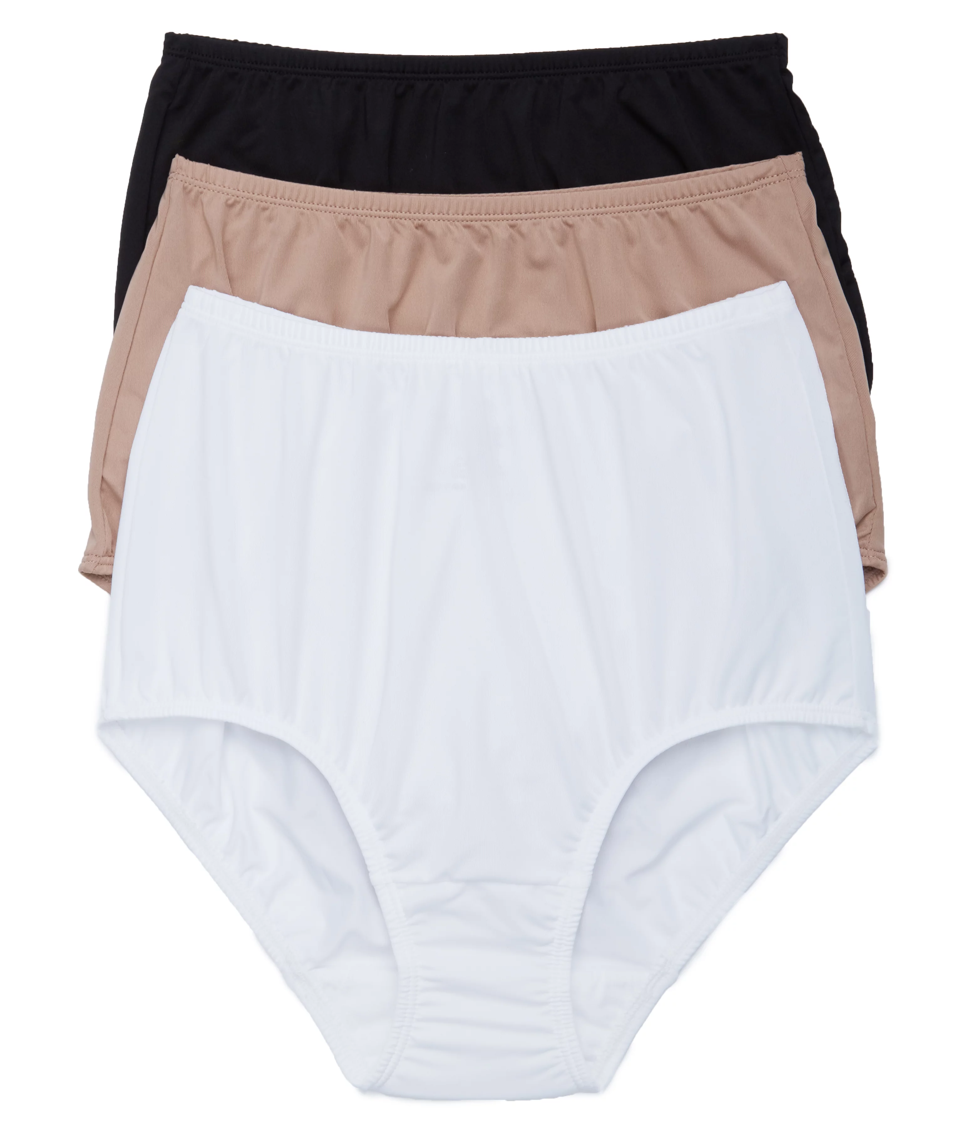 Women's Olga 23173J Without A Stitch Micro Brief Panty - 3 Pack (BlackToastedAlmondWht 10)