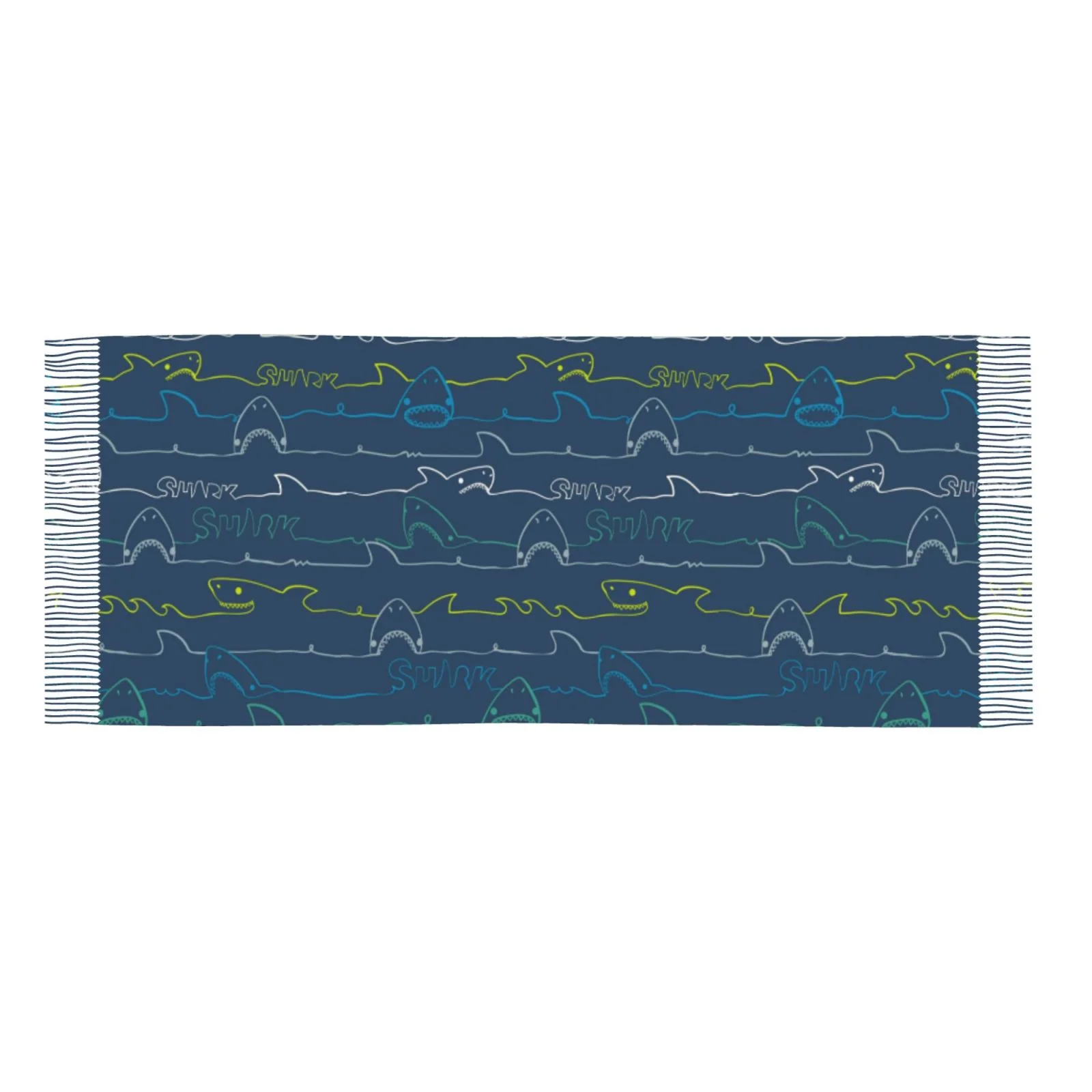 Ocsxa Scarf Shawl Wraps For Women Soft Cashmere Scarf Shark Printed Large Blanket Scarf