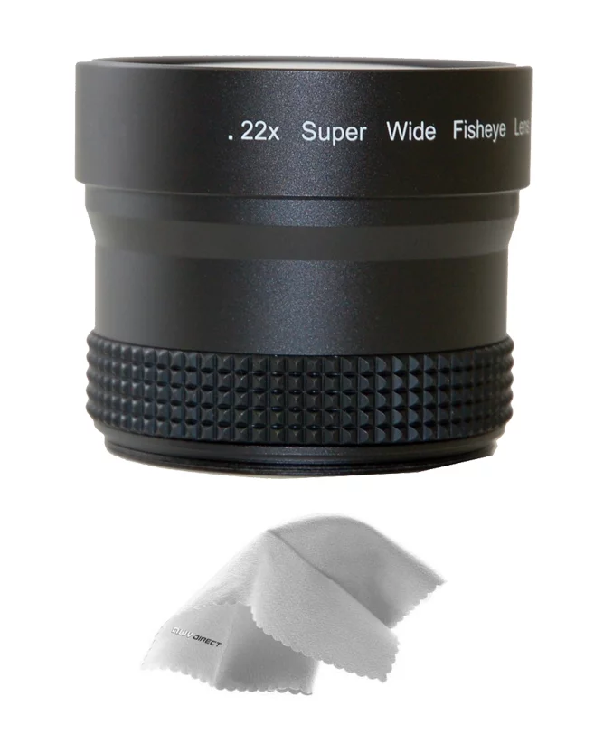 Sony FDR-AX100 0.21x-0.22x High Grade Fish-Eye Lens + Nwv Direct Micro Fiber Cleaning Cloth