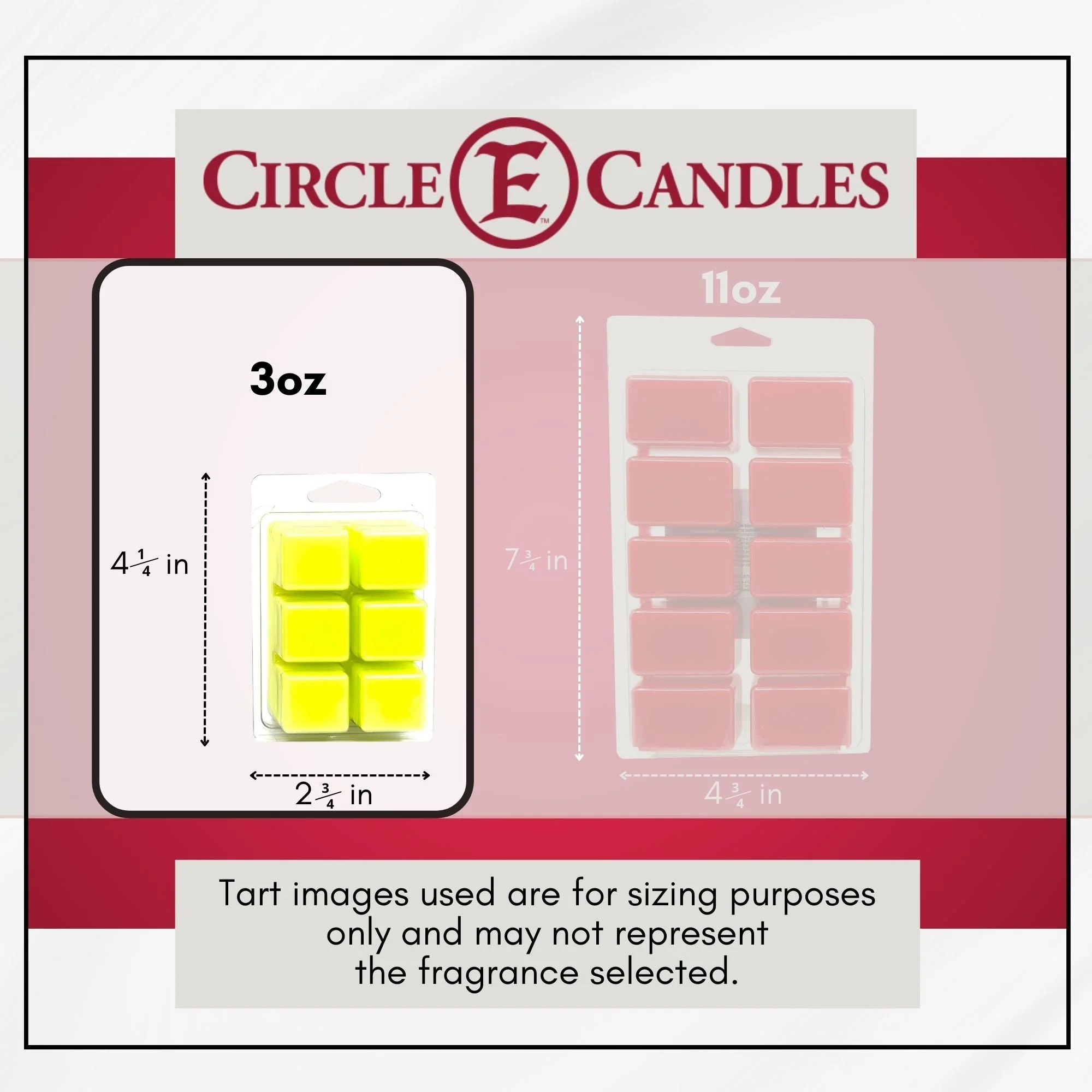 Circle E Candles Wax Melt Tart, Buttery French Vanilla Scent, Pack of 6 Tarts, Extra Small Size 3oz