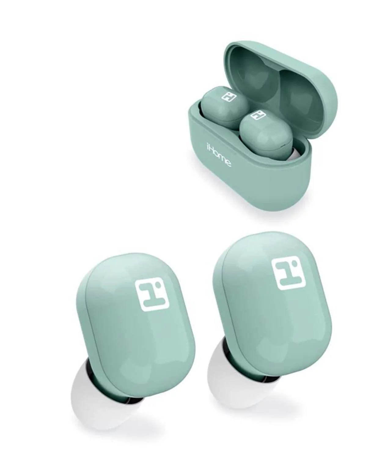 iHome Mint Green XT-10 Bluetooth Truly Wireless Noise-Isolating TCH Earbuds (BE-213)
