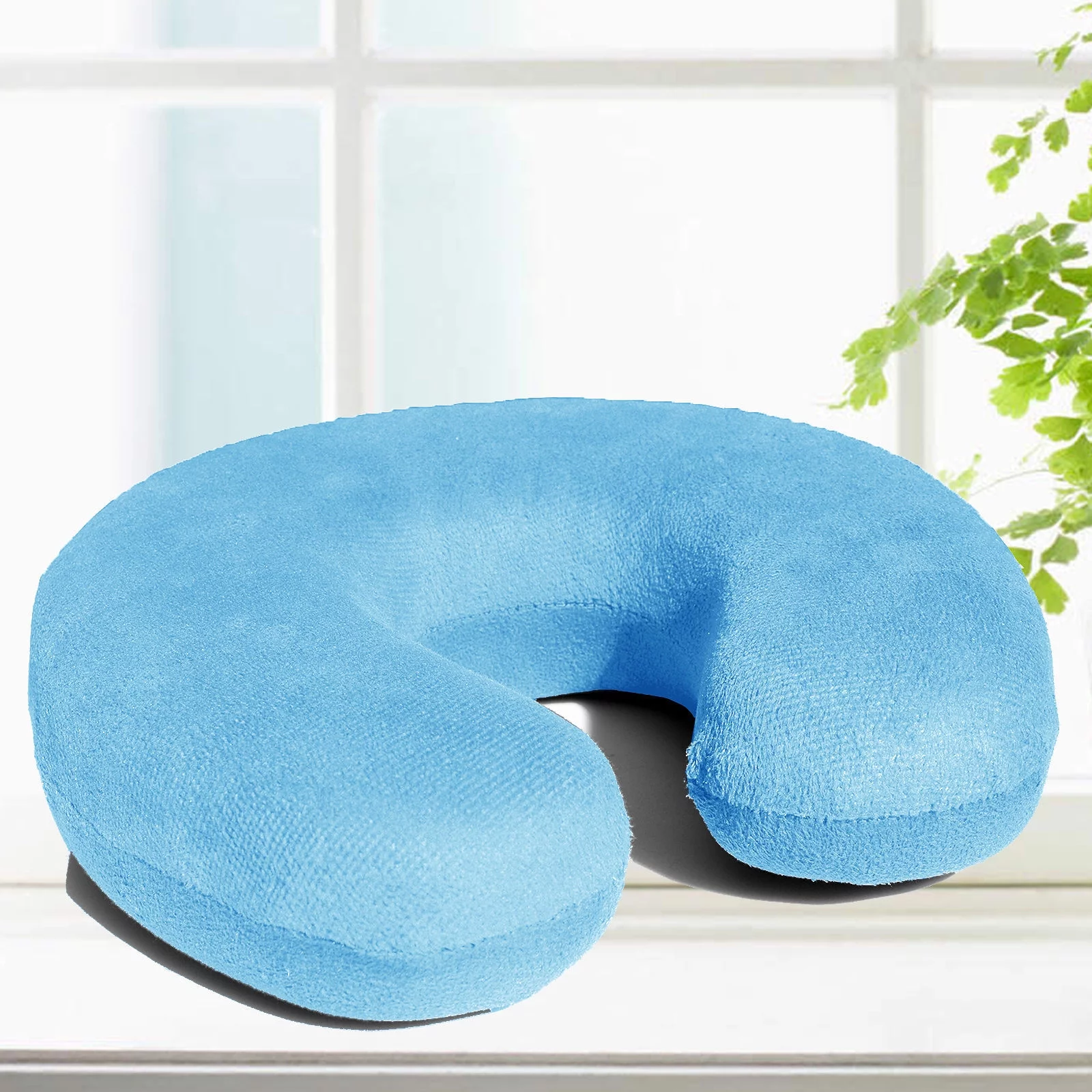 Bookishbunny Child Size or Small Adult Soft Memory Foam U Shaped Travel Neck Head Support Pillow Aqua