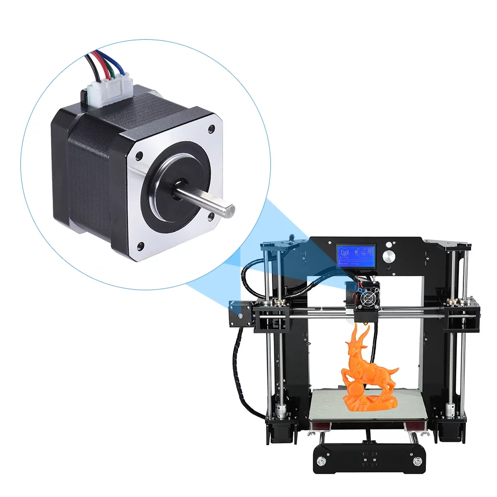 MABOTO 5pcs Nema 17 Stepper Stepping Motor Drive Control 2 Phase 1.8 Degree 0.9A 0.4N.M 42mm with Cable 3D Printer/CNC Accessory Replacement