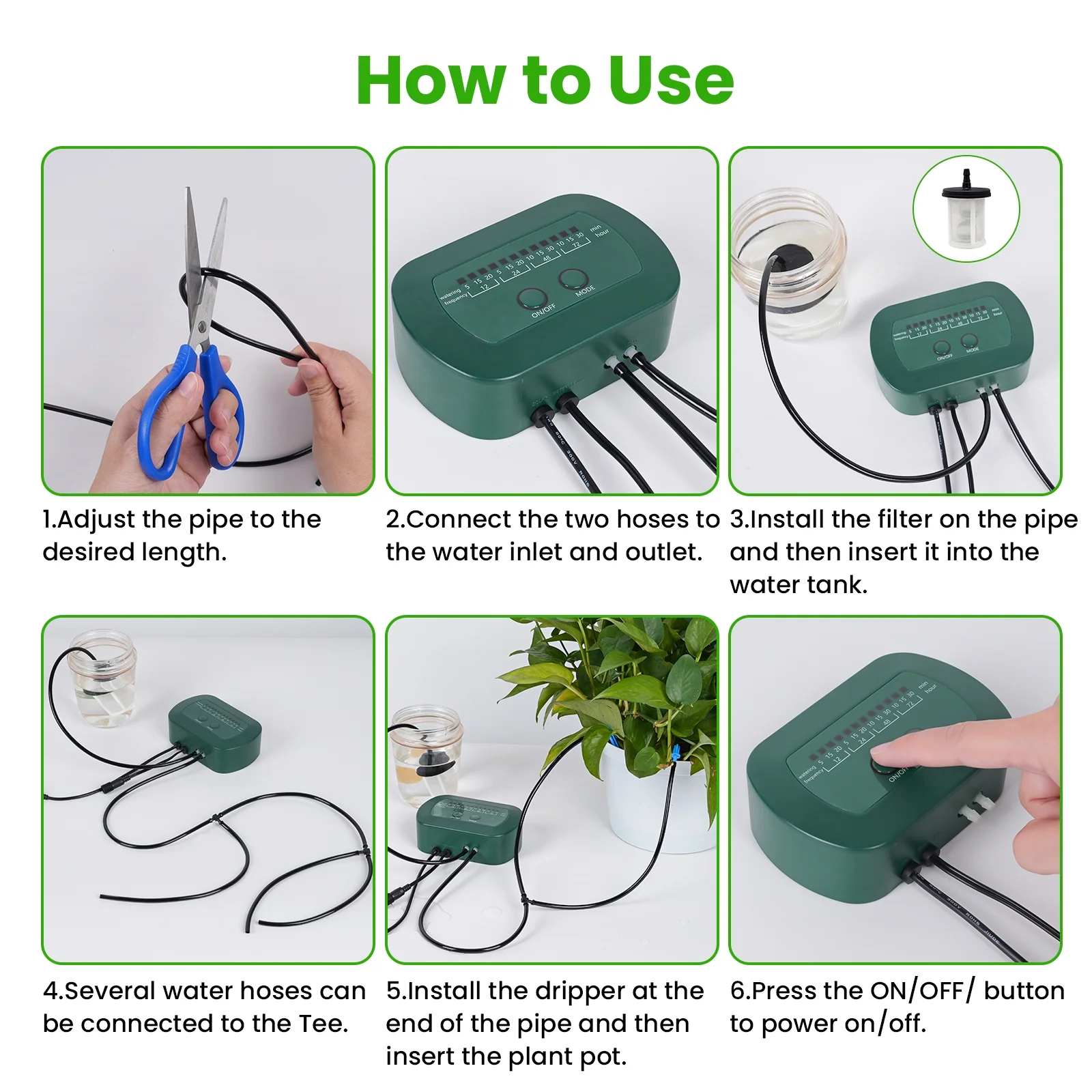 SUNOYAR Solar Drip Irrigation System, Automatic Drip Irrigation Kit with Sensor Timer 12 Timing Modes, Irrigation System for Garden Plant Watering Devices