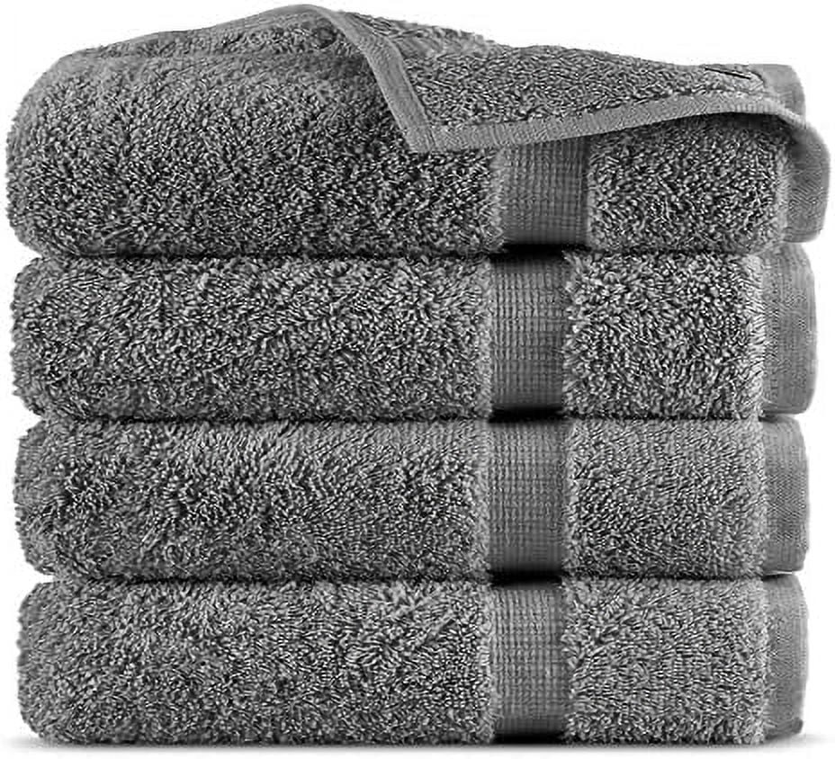 100% Turkish Cotton Towel Set (Gray, Washcloths - Set Of 4)