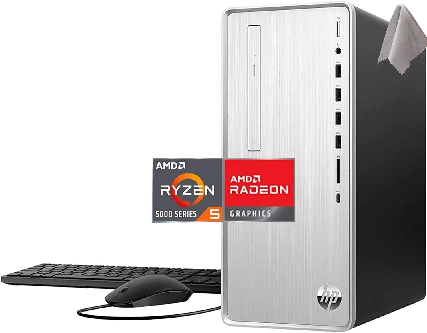 HP Pavilion Desktop PC, AMD Ryzen 5 5600G (Beat R7-5700U, 6 Core, 4.4GHz), 12GB RAM, 1TB SSD, Wi-Fi 5, Bluetooth, 9 USB Ports, Windows 11, Pre-Built PC Tower, Cefesfy