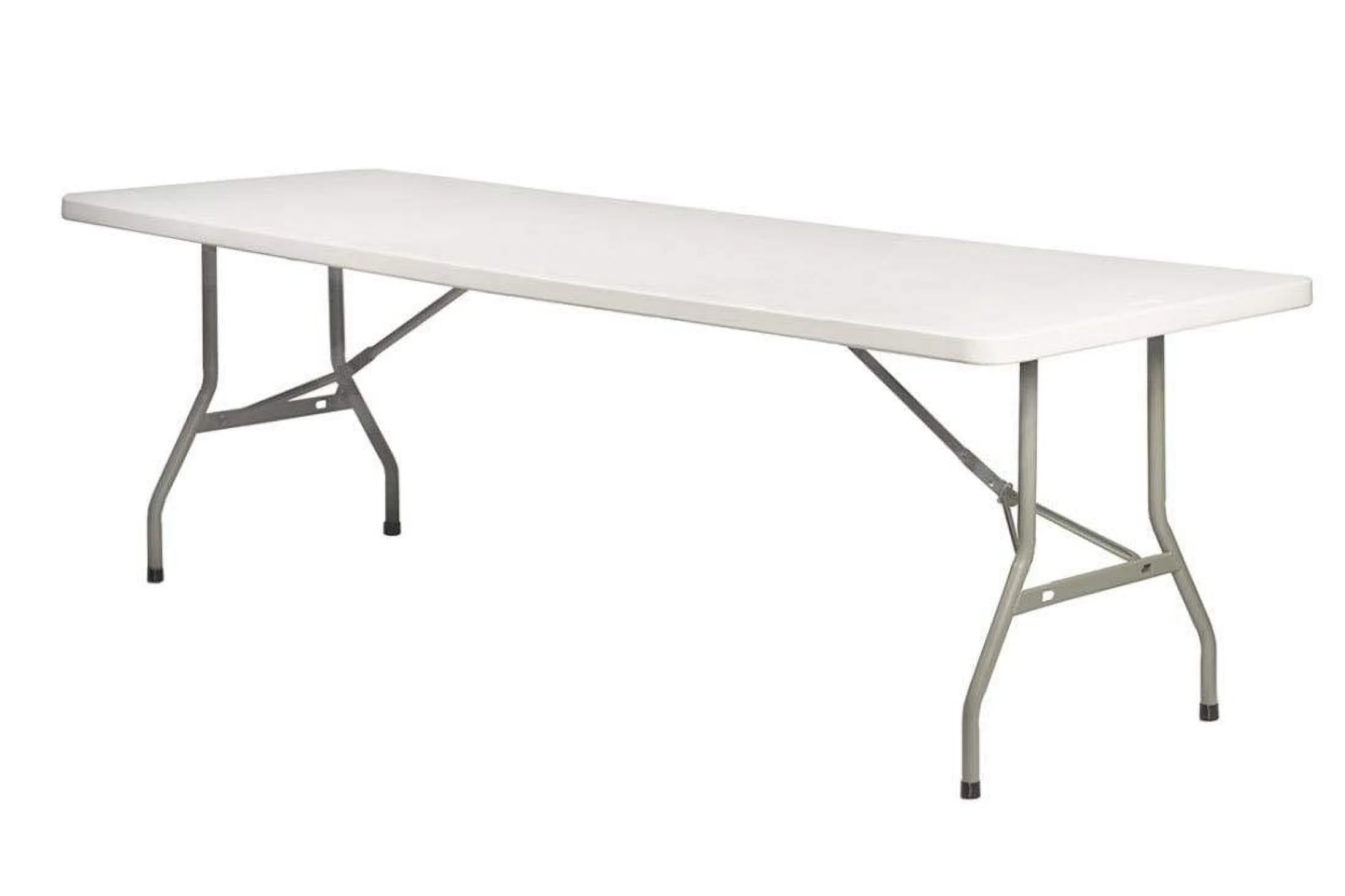 New Home Era 8ft Folding Table - Fold-in-Half Portable Utility Table - Foldable Heavy Duty Plastic Table for Indoor & Outdoor Parties, Picnic, Camping, Wedding BBQ Catering, Garden Dining - White