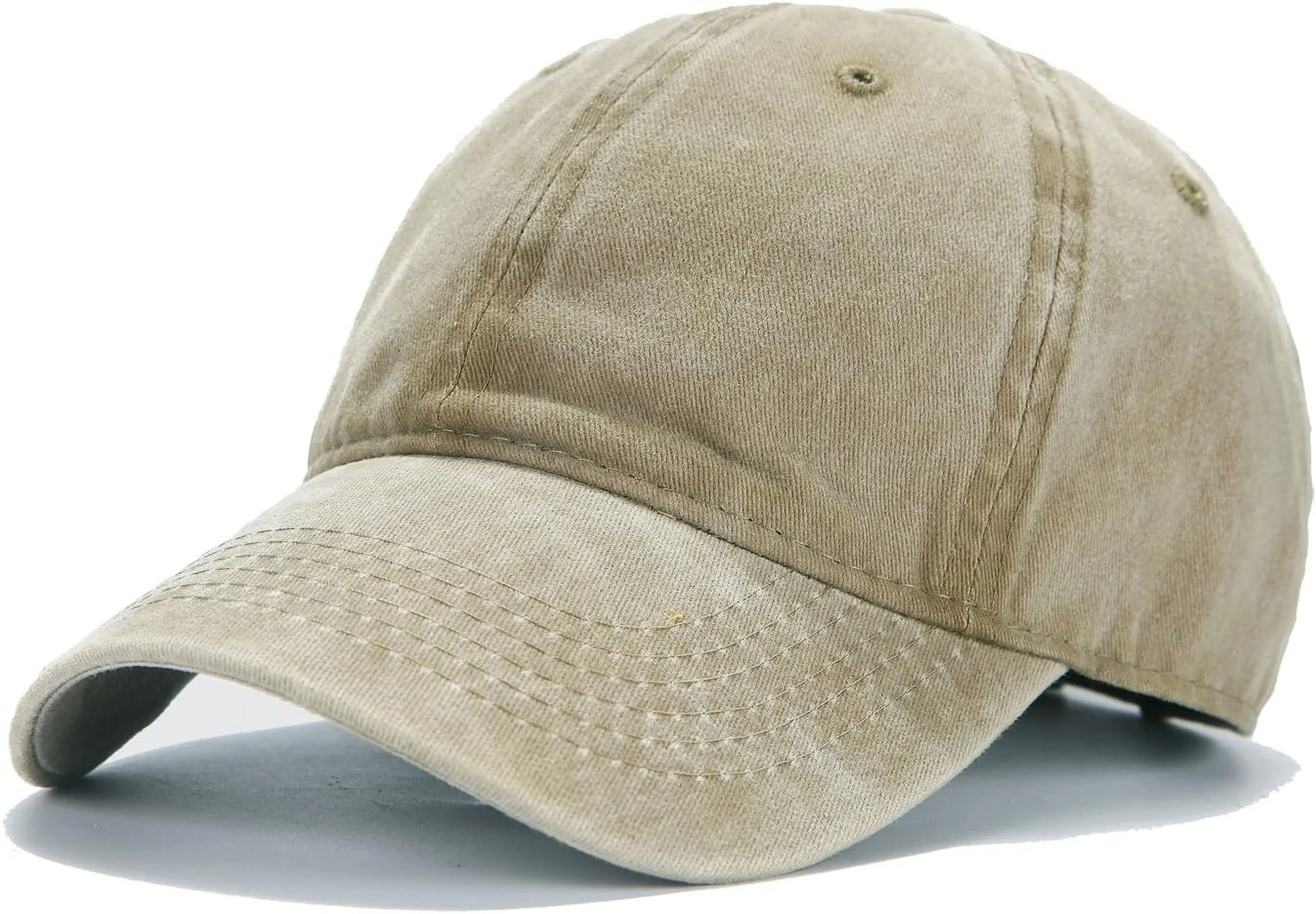 Edoneery Men Women Baseball Cap-Low Profile Adjustable Washed Cotton Golf Dad Hat One Size Khaki