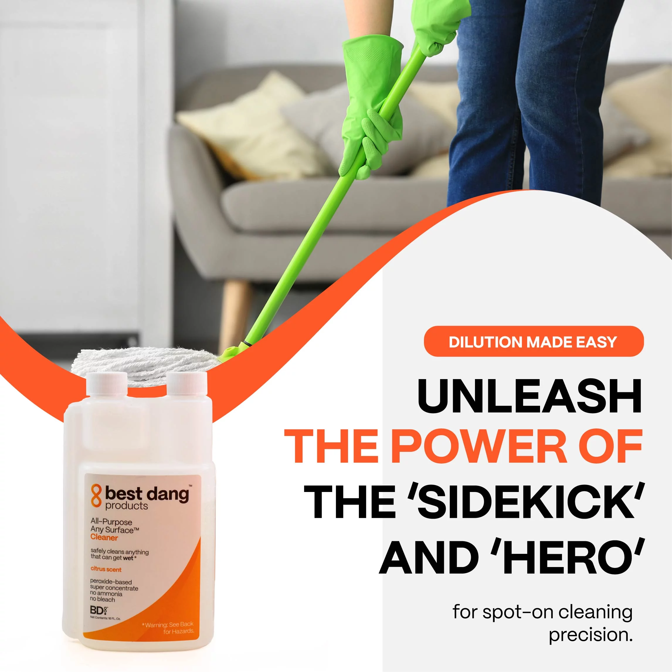 Best Dang All-Purpose Any Surface Concentrate, Kitchen, and Household Cleaning Supplies, Peroxide-based Cleaning Supplies for Housekeeping, 16 Oz.