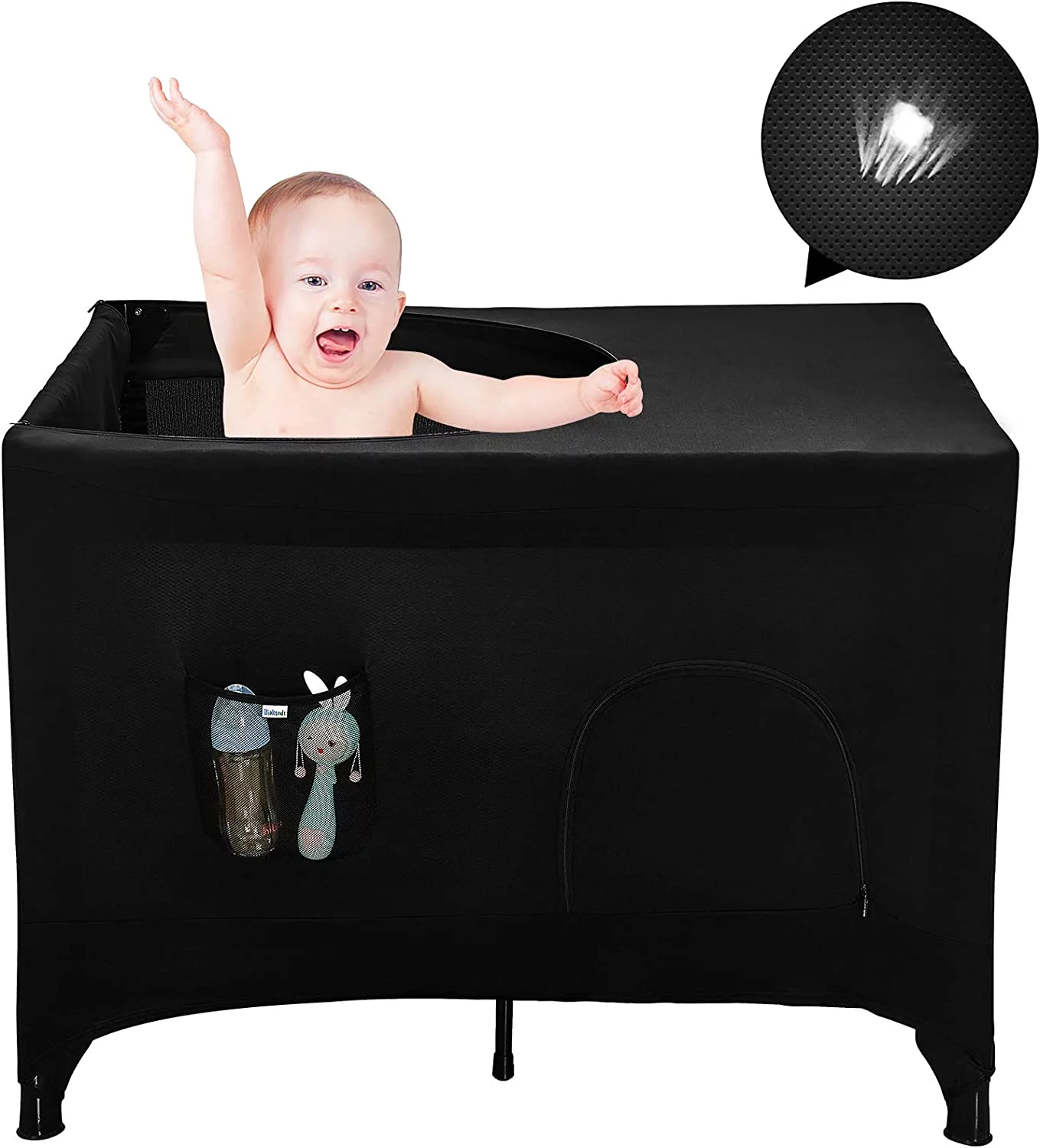 Pack N Play Blackout Cover Baby Travel Crib Canopy Block 95% Light Slumber Tent Sleep Pod