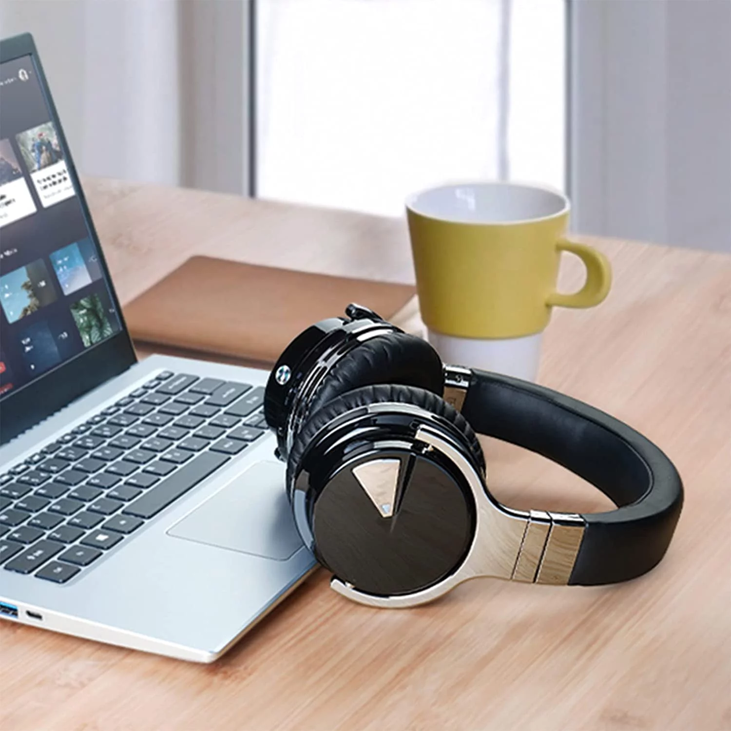 COWIN E7 Wireless Bluetooth Headphones with Mic Hi-Fi Deep Bass Wireless Headphones Over Ear