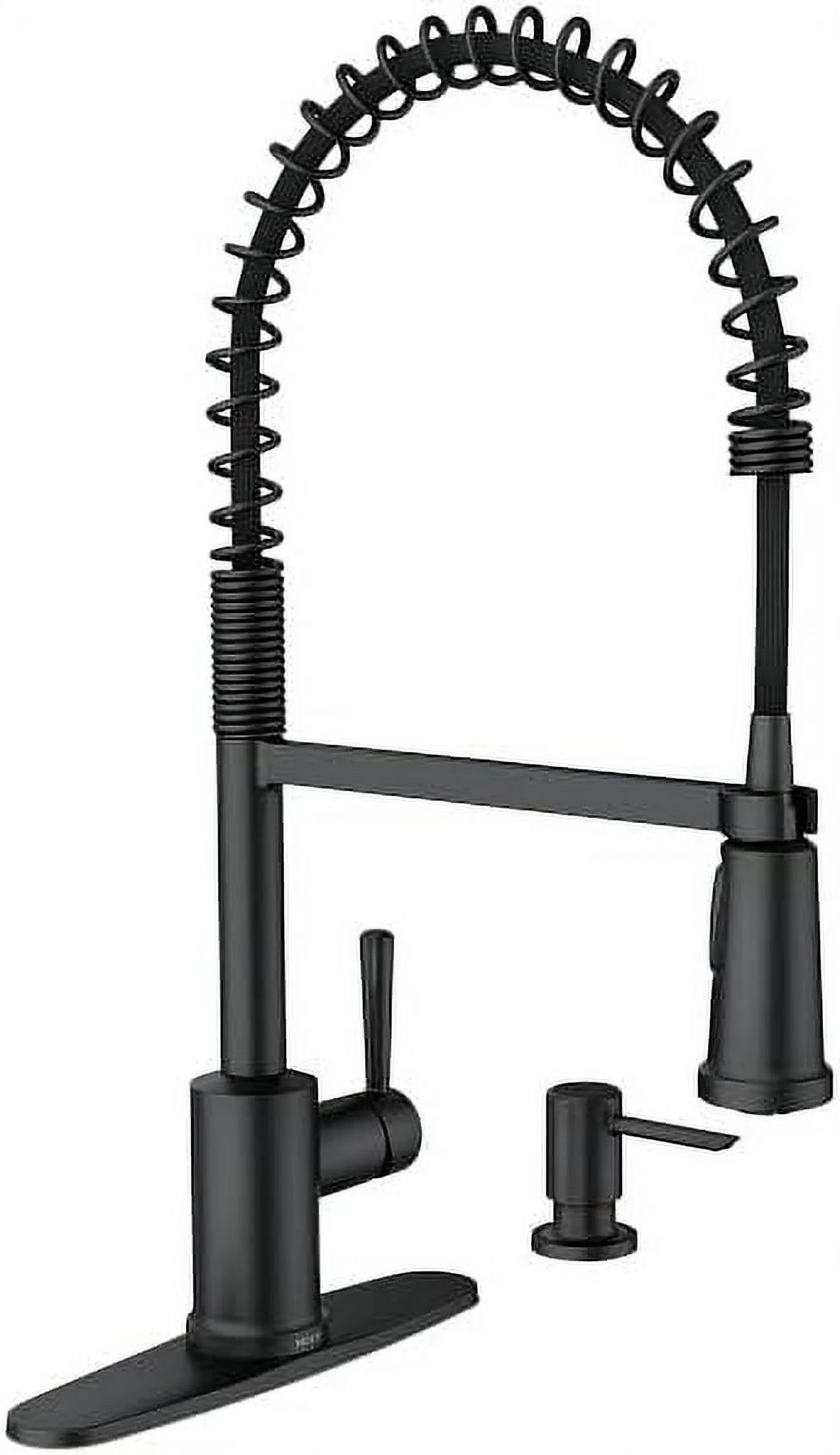 Moen Indi Single-Handle Pre-Rinse Spring Pulldown Sprayer Kitchen Faucet with Power Clean in Matte Black