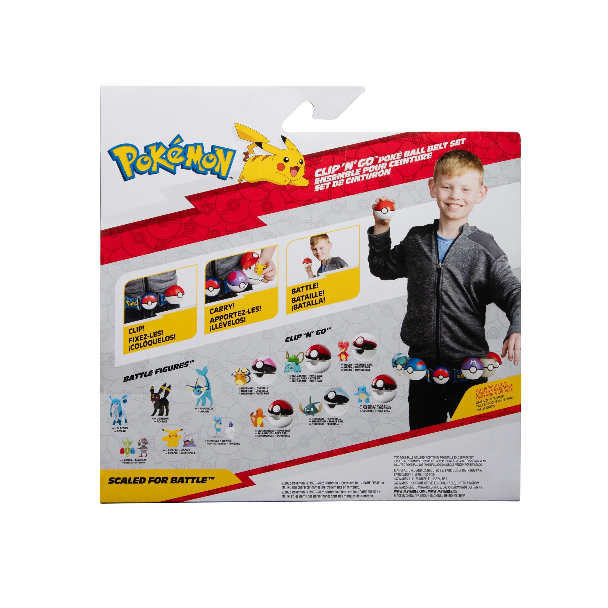 Pokemon Clip ‘N’ Go Belt Set - 2 inch Pikachu Battle Figure plus Poké and Level Ball Accessories