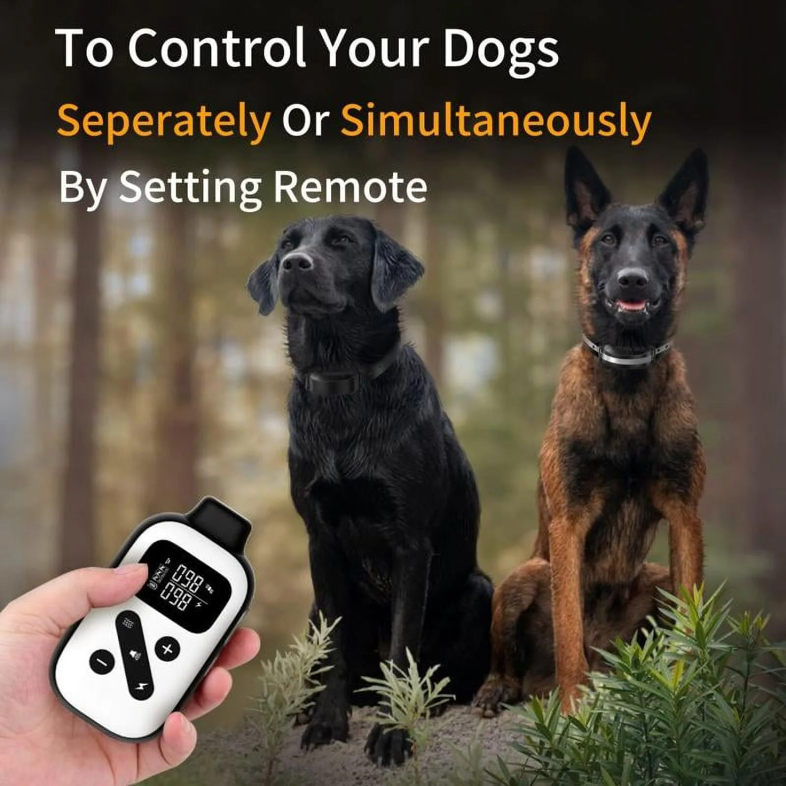 PaiPaitek Dog Training Collar For 2 Dogs,Shock Collar with Remote&Automatic Modes,Bark Collar with Beep,Vibration&Shock Modes