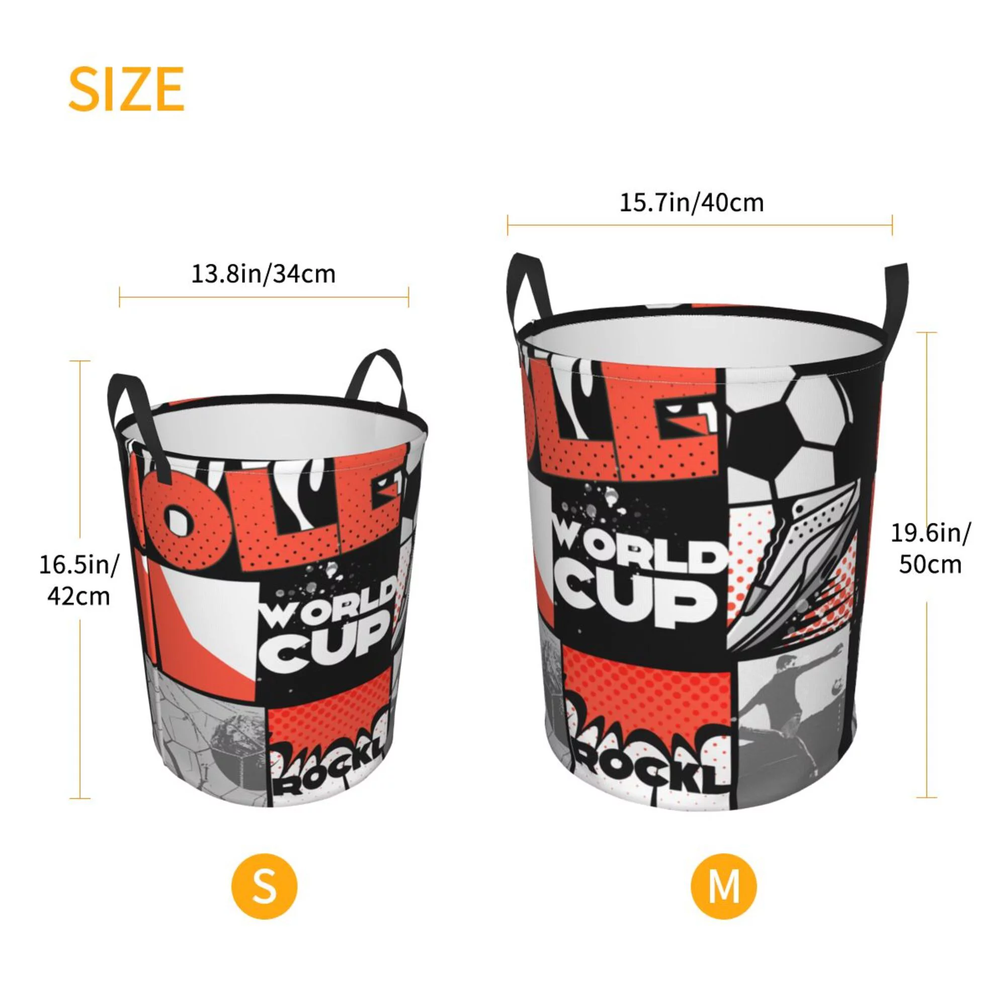 Laundry Basket Organizer Collapsible -World Cup Dirty Clothes Hamper for Bathroom Kids Girls Boys Laundry Hamper Medium