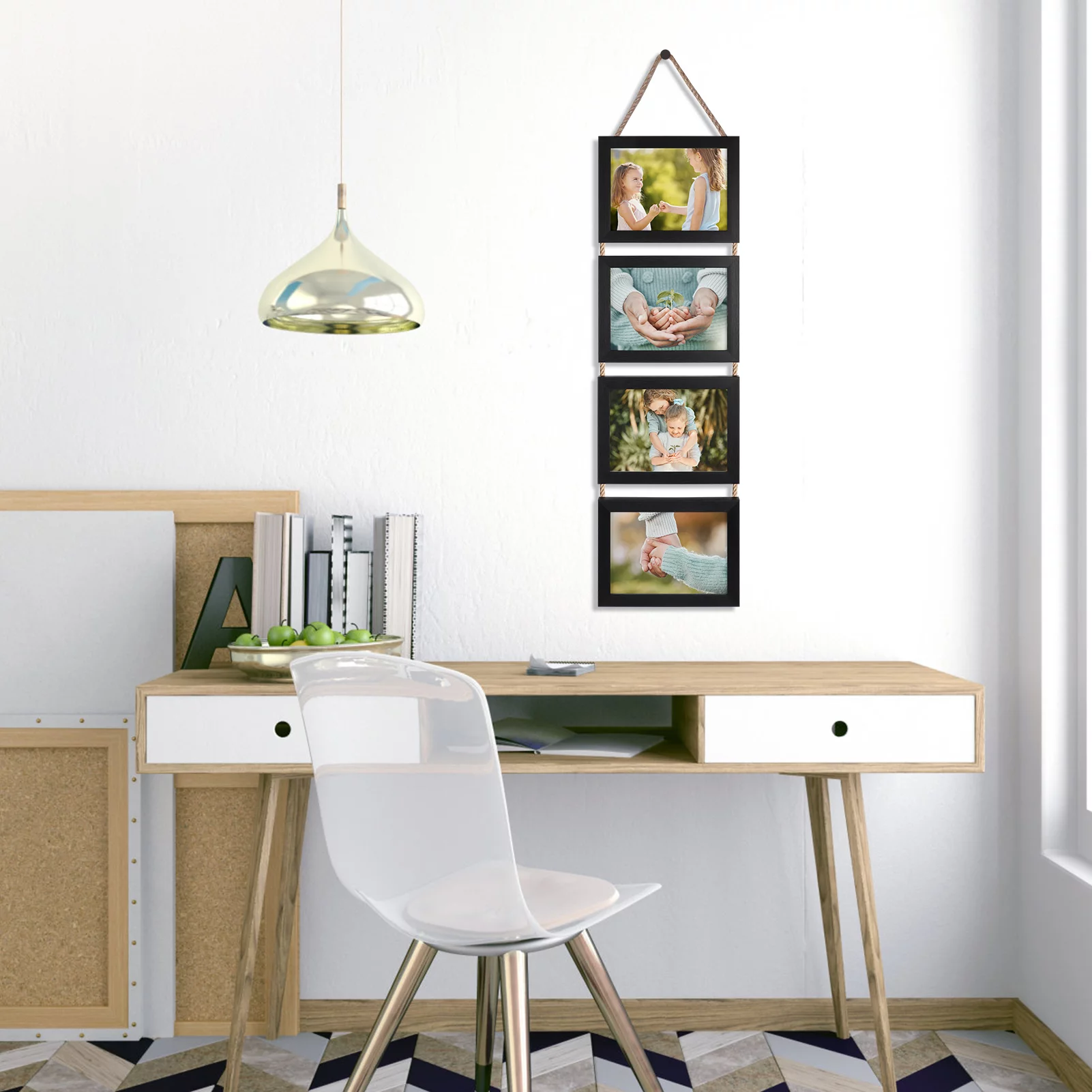 5x7 Picture Frame Collage Wall Hanging Photo Frames, Black, Set of 2