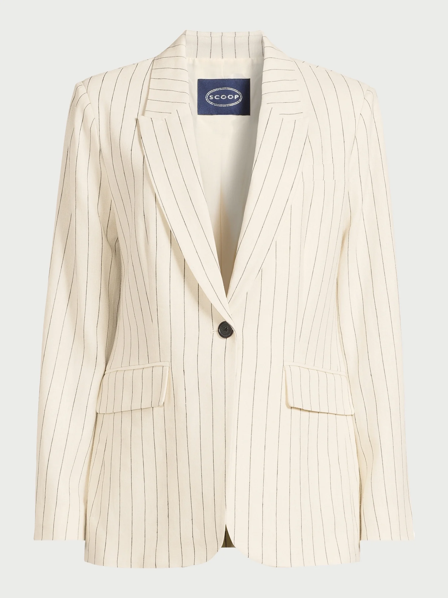 Scoop Women's Ultimate One Button Linen Blazer, Sizes XS-XXL