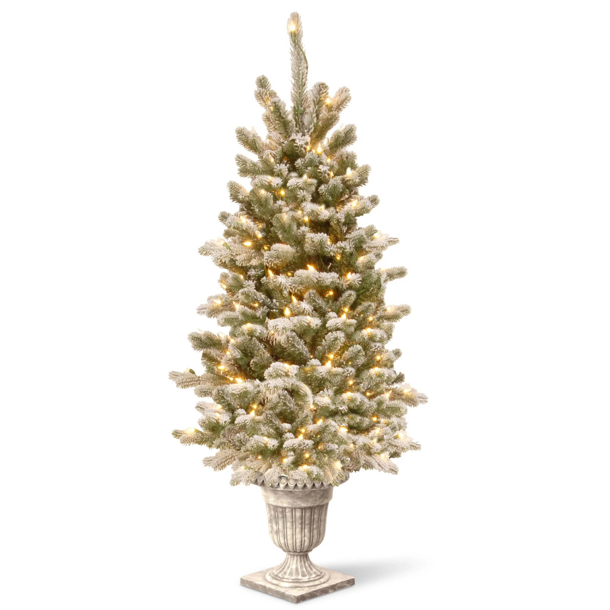 National Tree Company 4 ft. Snowy Sheffield Spruce Entrance Tree with Twinkly™ LED Lights