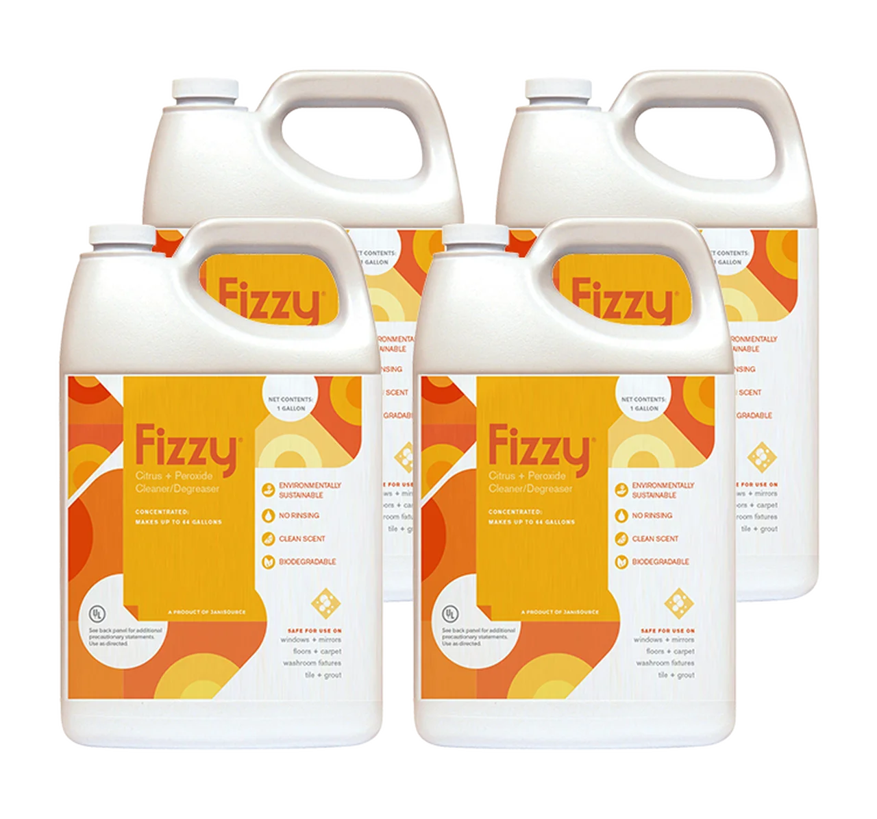 Fizzy Peroxide Citrus Powered Cleaner Degreaser 1:64 - Case of 4 Gallons