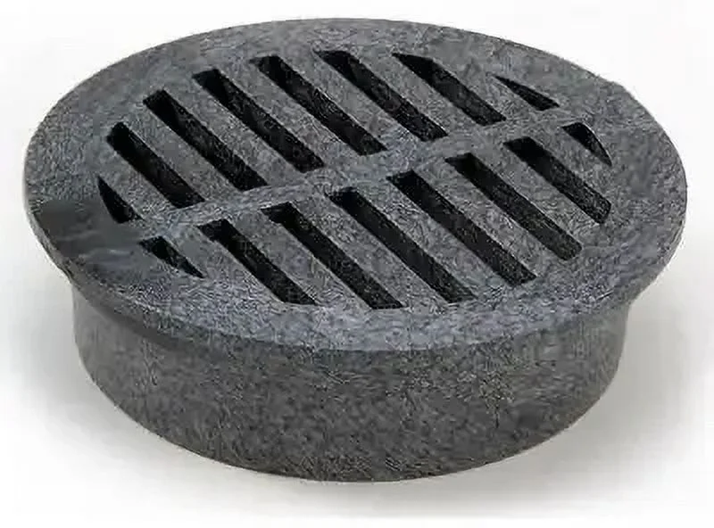 (case of 2),Draintech 11/0440SDB Drop-in Drain Grate, 4-9/16 Inch Round, Polyethylene, Black