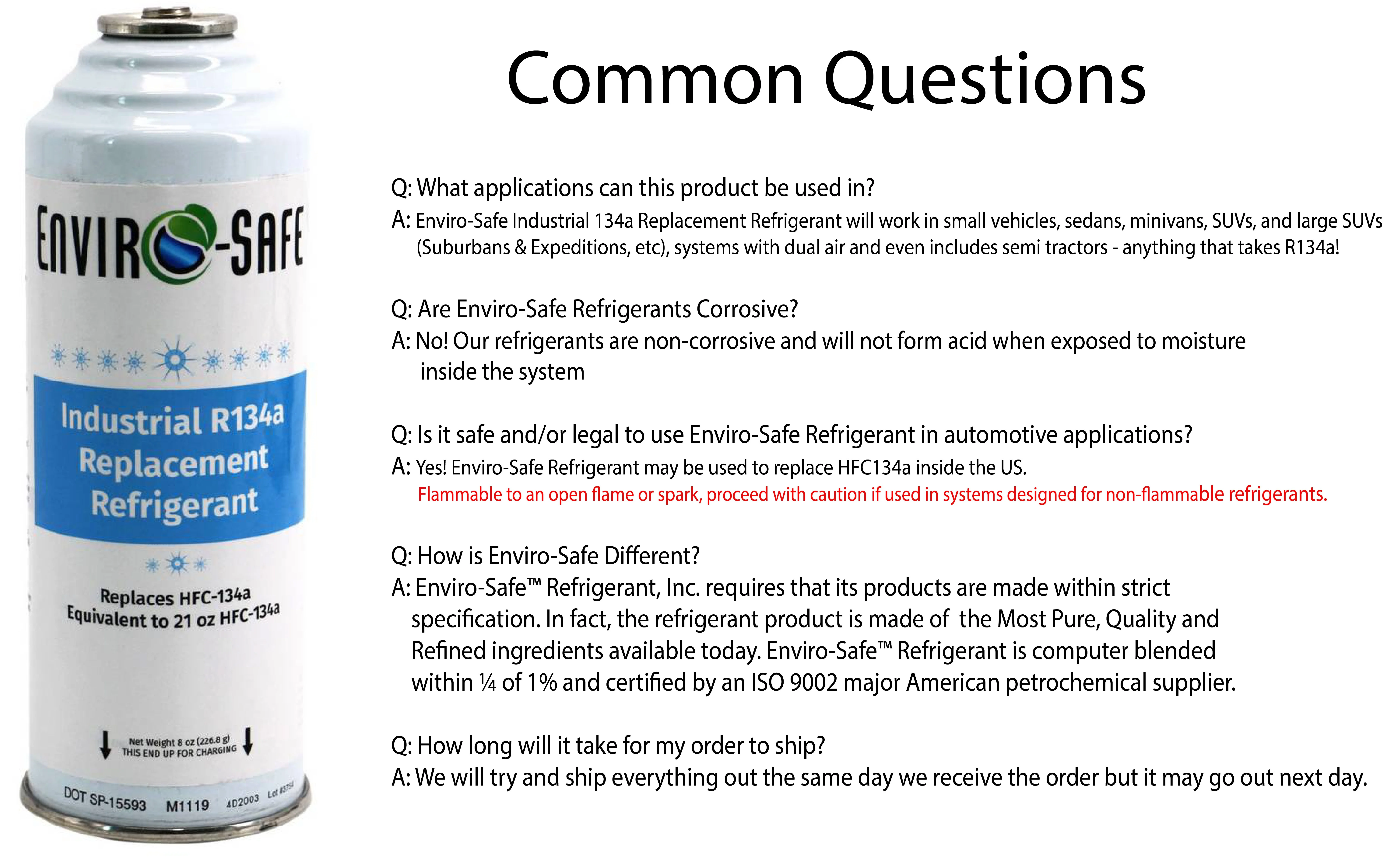 R134a Refrigerant Replacement - #1 Coldest Refrigerant for Auto - 6 Pack