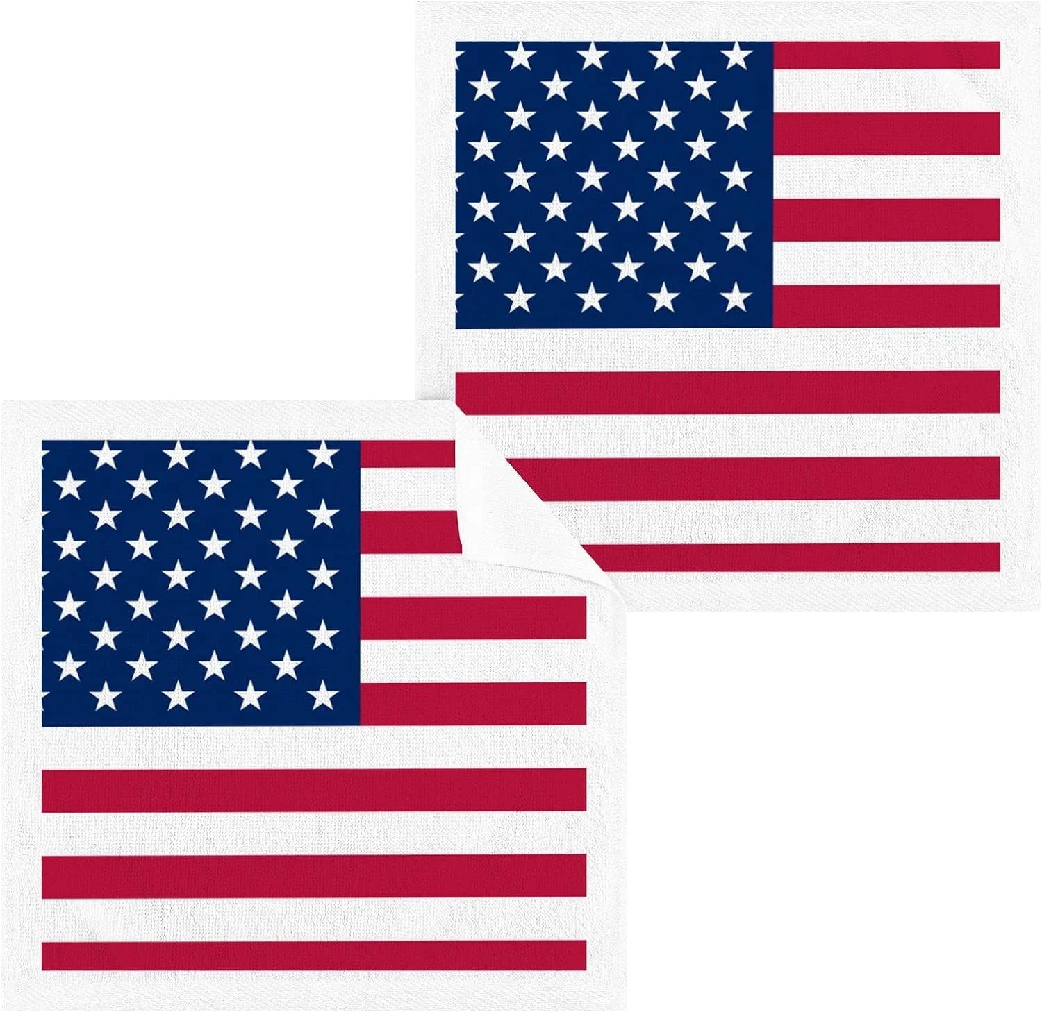 Hidove American Flag Wash Cloths 4 Pack - 12 x 12 Inch Super Soft Washcloths for Your Face and Body - 100% Cotton Highly Absorbent Baby Face Towel