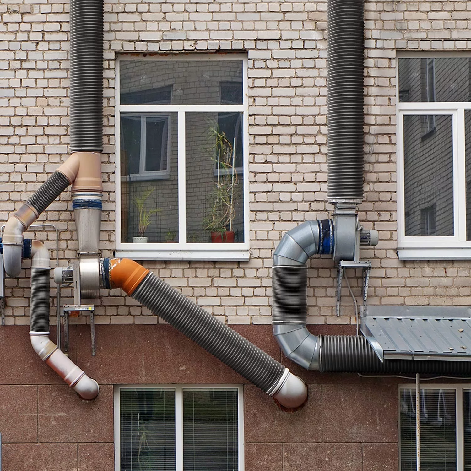 iPower Flexible 12 Inch 8 Feet Aluminum Ducting 4 Layer Protection Dryer Vent Hose for HVAC Heating Cooling Ventilation and Exhaust,Black