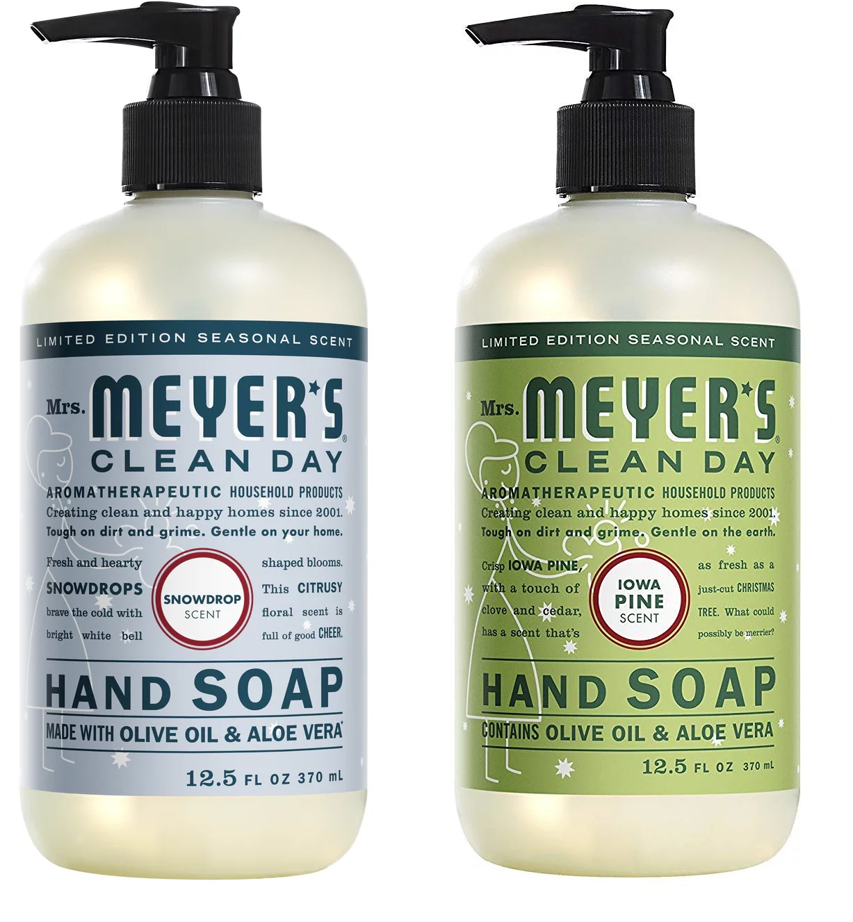 Mrs. Meyer's Liquid Hand Soap Variety Pack, 1 Snow Drop, 1 Iowa Pine, 1 CT