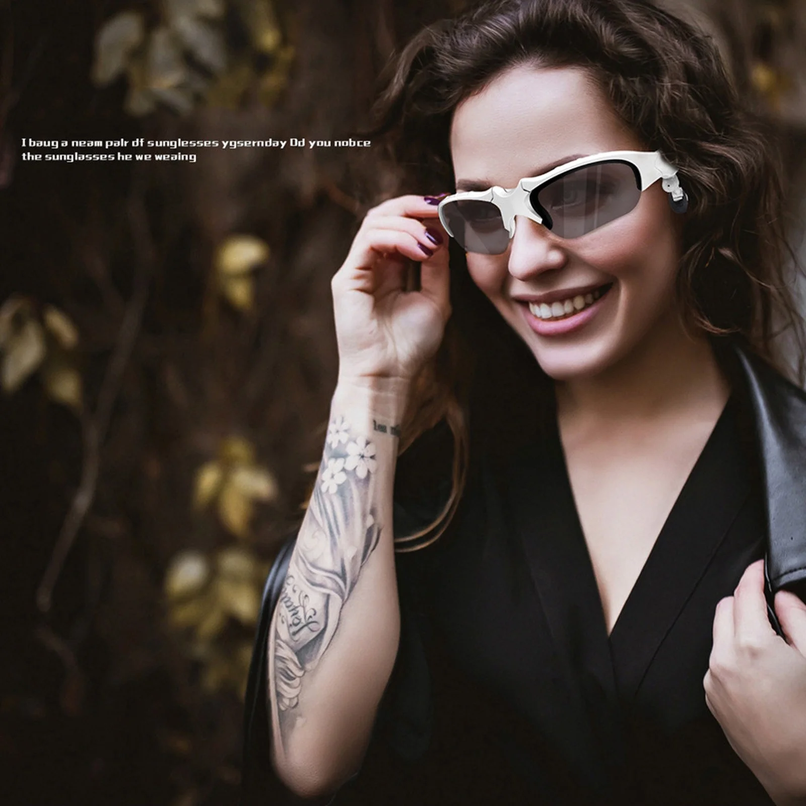 YHAIOGS Bluetooth Earpiece for Cell Phone Sunglasses with Bluetooth Headphone Inear Headphones Polarized Sunglasses Headset Earbuds Wireless Headphone with Mic