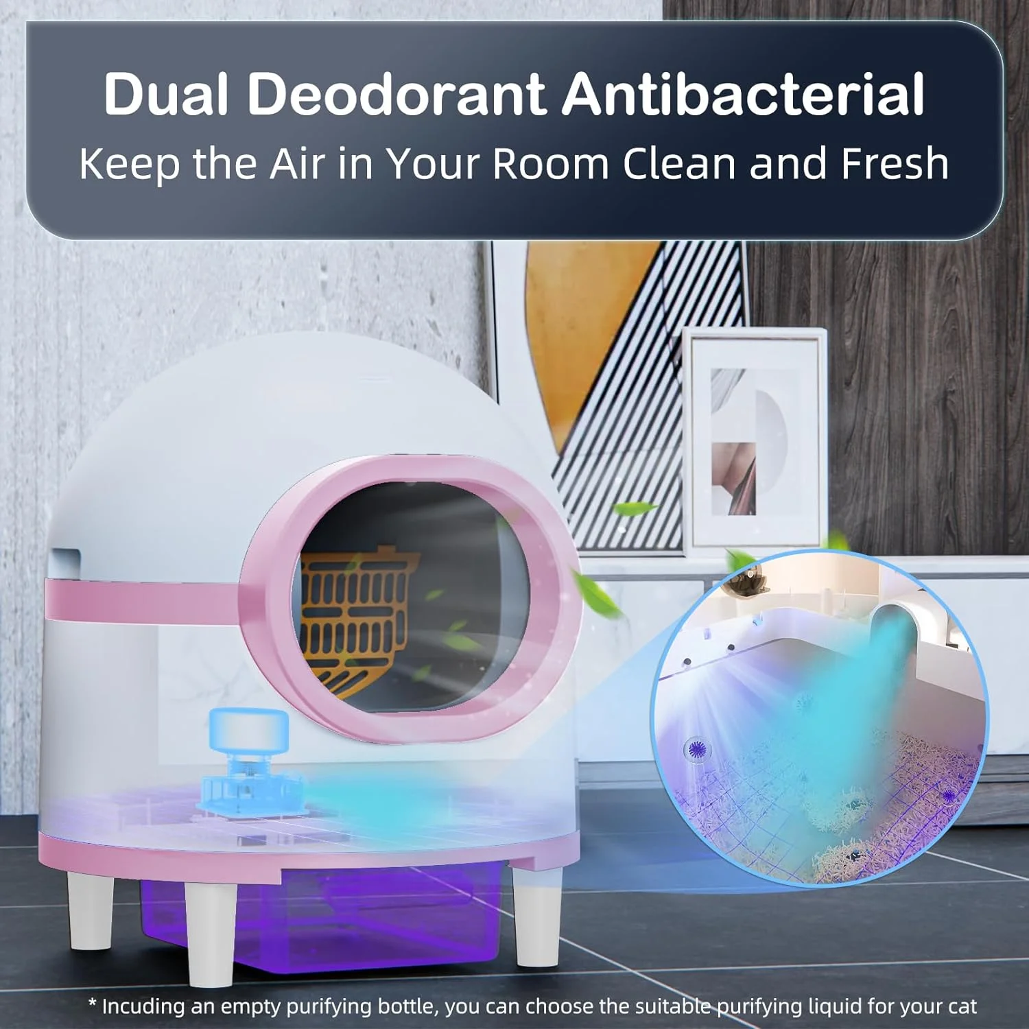 CATLK Self Cleaning Litter Box,Intelligent App Control Monitoring in real-time,60L Large Space+8L Waste Drawer,Suitable for 2.2-26.5lbs Cat