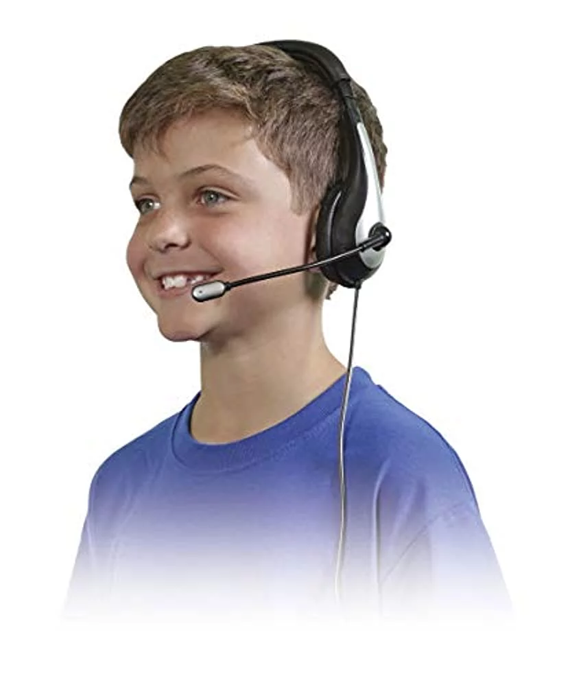Califone NeoTech 1025MT Mid-Weight On-Ear Stereo Headset with Gooseneck Microphone 3.5mm Plug Black