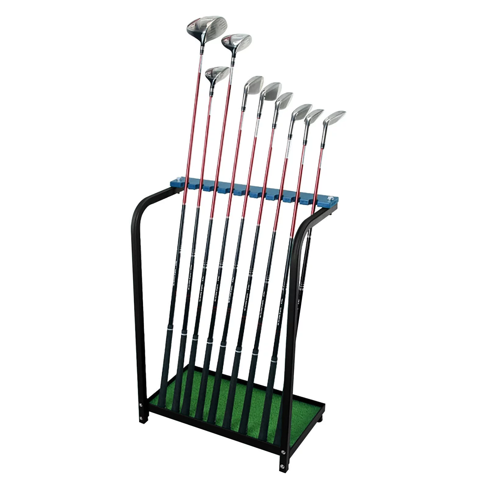 Miumaeov 9 Clubs Golf Organizer Metal Storage Rack Club Equipment Holder Accessories