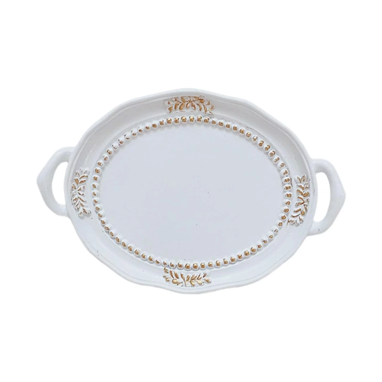 Makeup Perfume Organizer Vanity Trays Coffee Table Trays Ornament Cosmetic Trays Decorative Trays for Cabinet Countertops Desk Table Desktop White Rustic Style