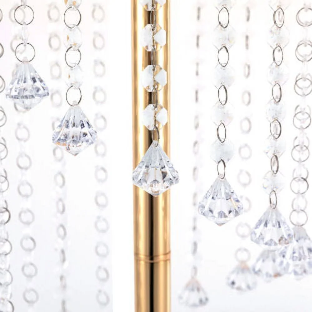 10Pcs 27.5 inch Tall Crystal Flower Vase For Wedding Centerpieces Gold Vases