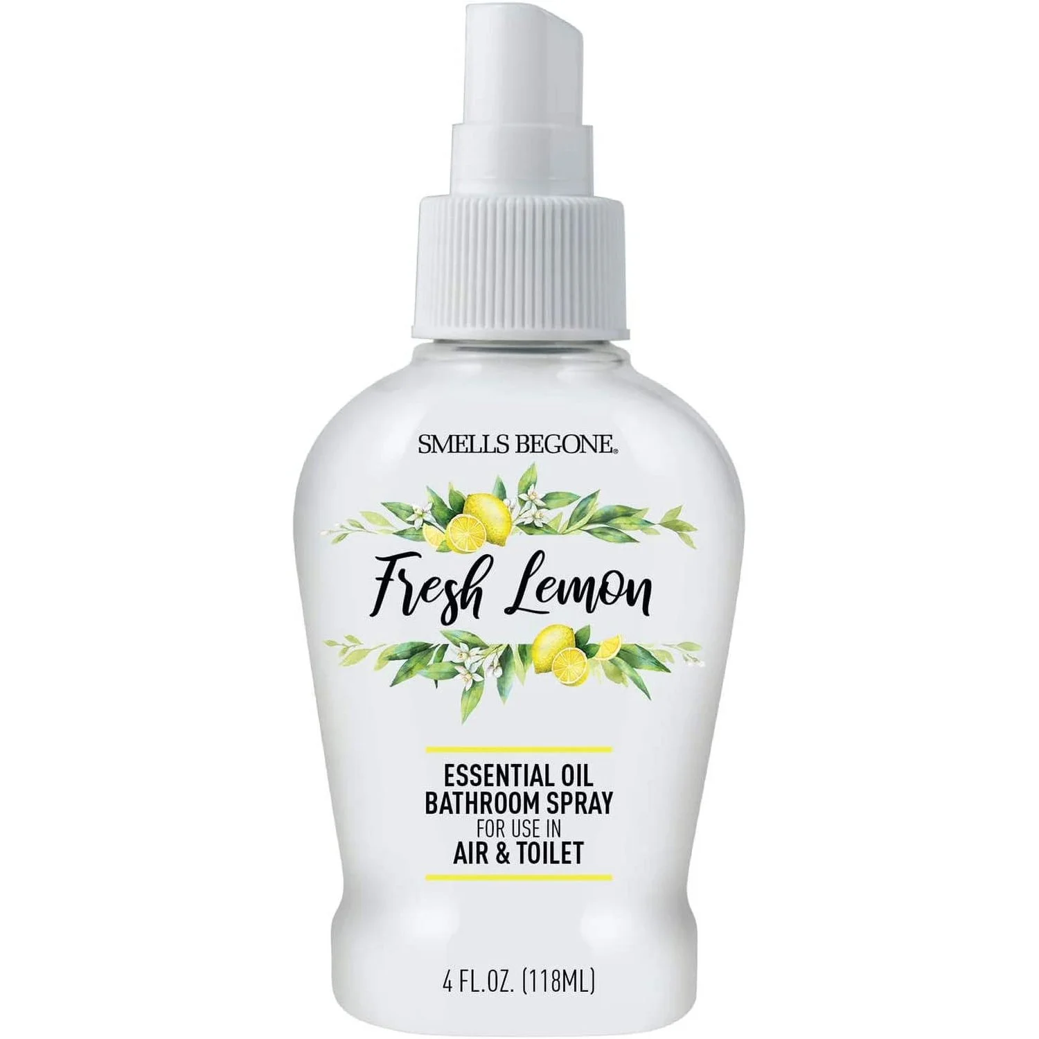 SMELLS BEGONE 4 oz Essential Oil Bathroom Spray - Eliminate Toilet Odors - Fresh Lemon