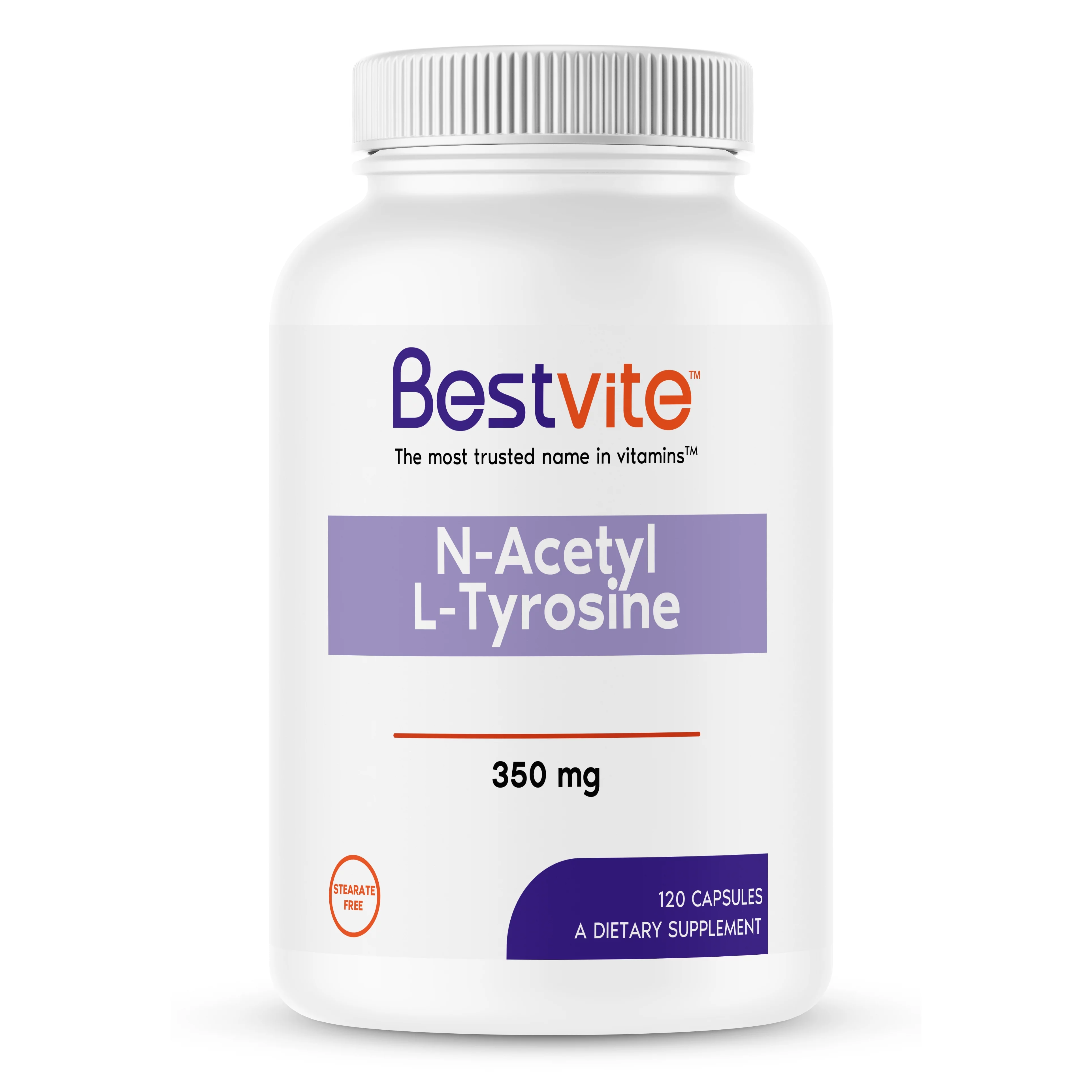 N-Acetyl L-Tyrosine 350mg (NALT) (120 Capsules) - No Stearates - Non GMO - Gluten Free