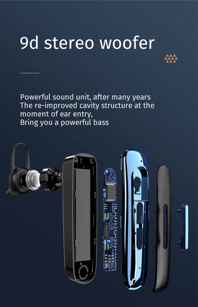 New E1 Bluetooth- Headphones High Battery Life Business And Sports Earbuds Long Standby Wireless Stereo Single Earbuds