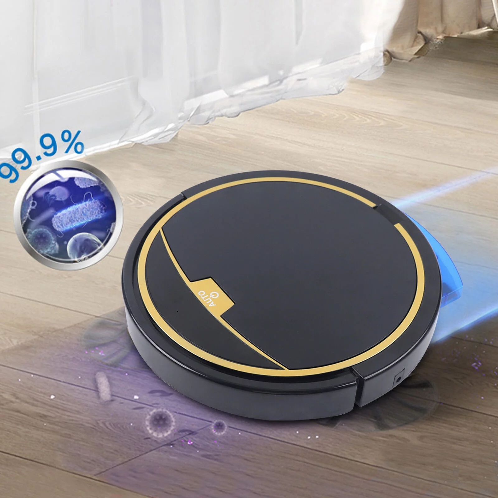 ZhdnBhnos 3-in-1 Rechargeable Auto Cleaning Robot Vacuum Cleaner Mop Floor Sweeper with 150ml Water Tank