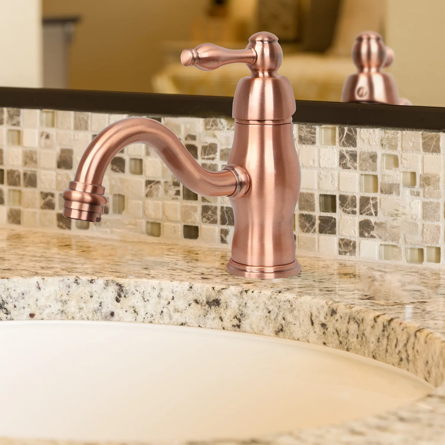 Akicon One-Handle Copper Bathroom Sink Faucet - 5 Years Warranty - 6.9