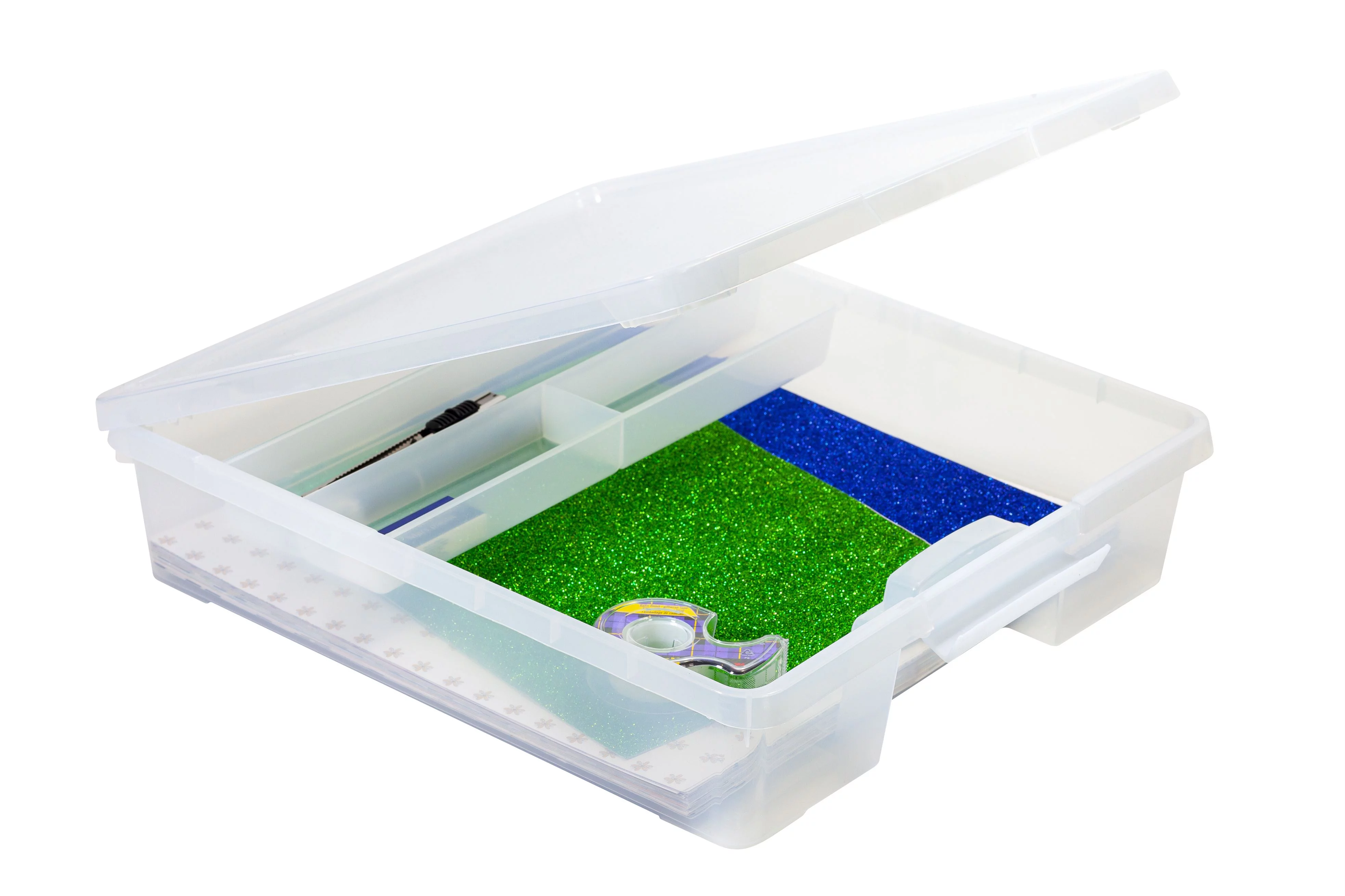 Pen+Gear Plastic File and Document Case with Supply Tray, Tint Clear, 5-Pack