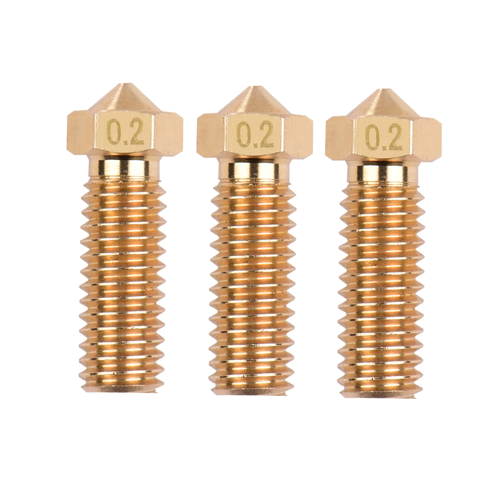 Tomshoo X1 3D Printer Extruder Nozzle Pack of 3, 0.2mm Output, Brass Construction