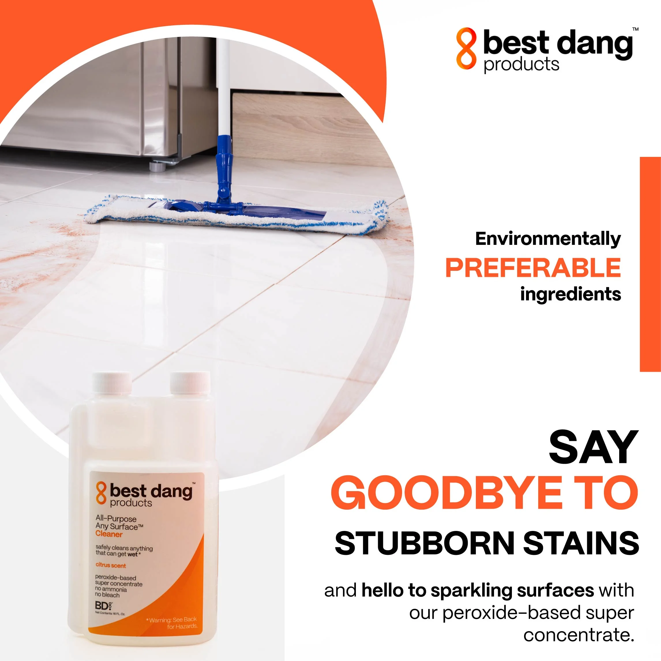 Best Dang All-Purpose Any Surface Concentrate, Kitchen, and Household Cleaning Supplies, Peroxide-based Cleaning Supplies for Housekeeping, 16 Oz.