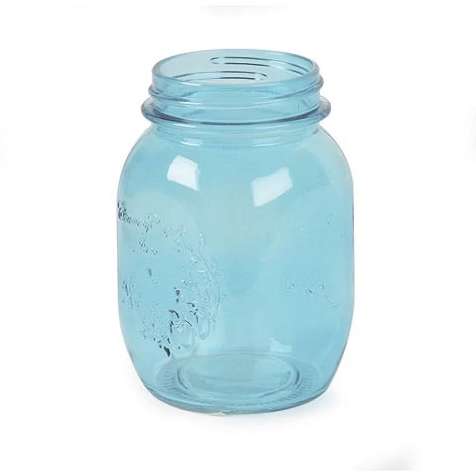 Darice Glass Mason Jar Blue 16 Ounces 3.15 X 3.15 X 5.51 Inches