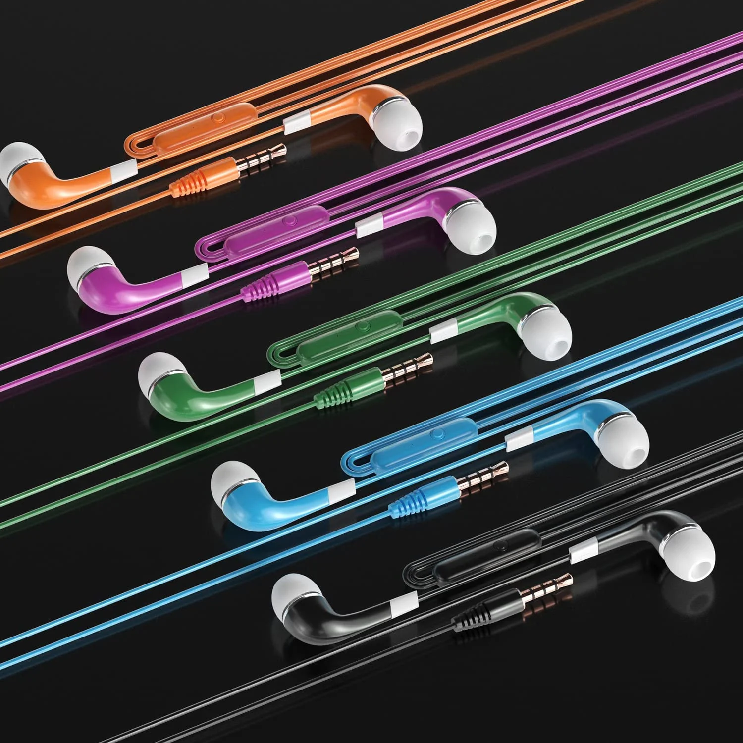 Bulk Earbuds with 10 Pack, Wired Earbuds Earphones Multicolor Headphones with mic for Kids