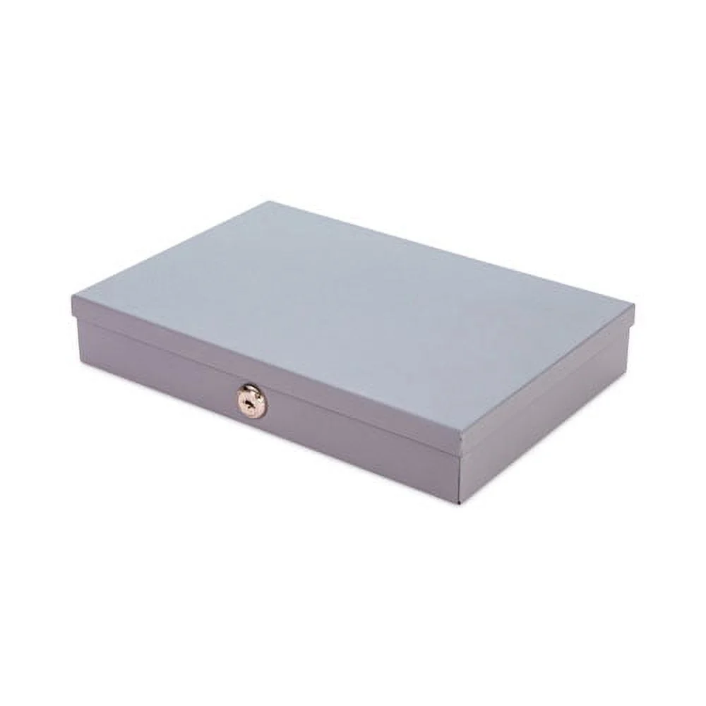 Heavy Duty Low Profile Cash Box, 6 Compartments, 11.5 x 8.2 x 2.2, Gray | Bundle of 2 Each