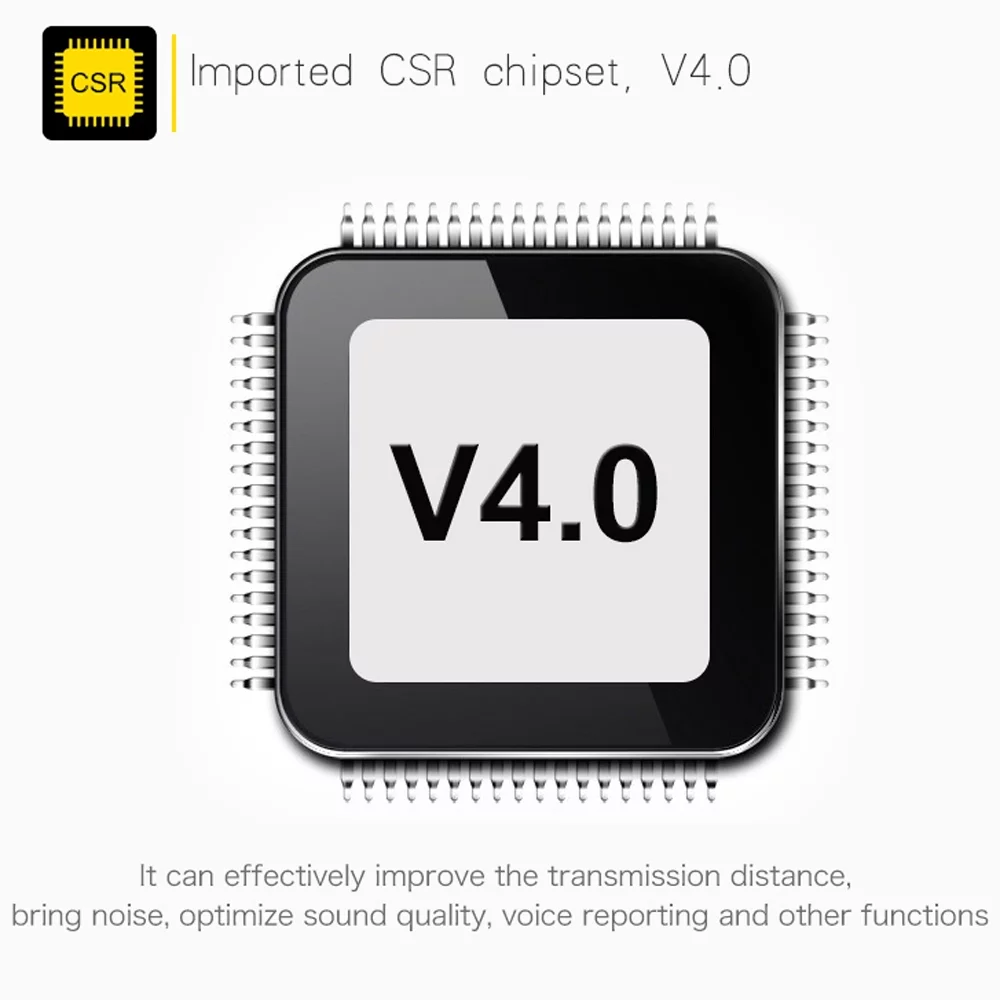 Fineblue F980 Clip-on 4.0 Headphones Cable Retractable Earphone Stereo  Headsets Vibration Alert Hands-free w/ Microphone Multi-point Connection