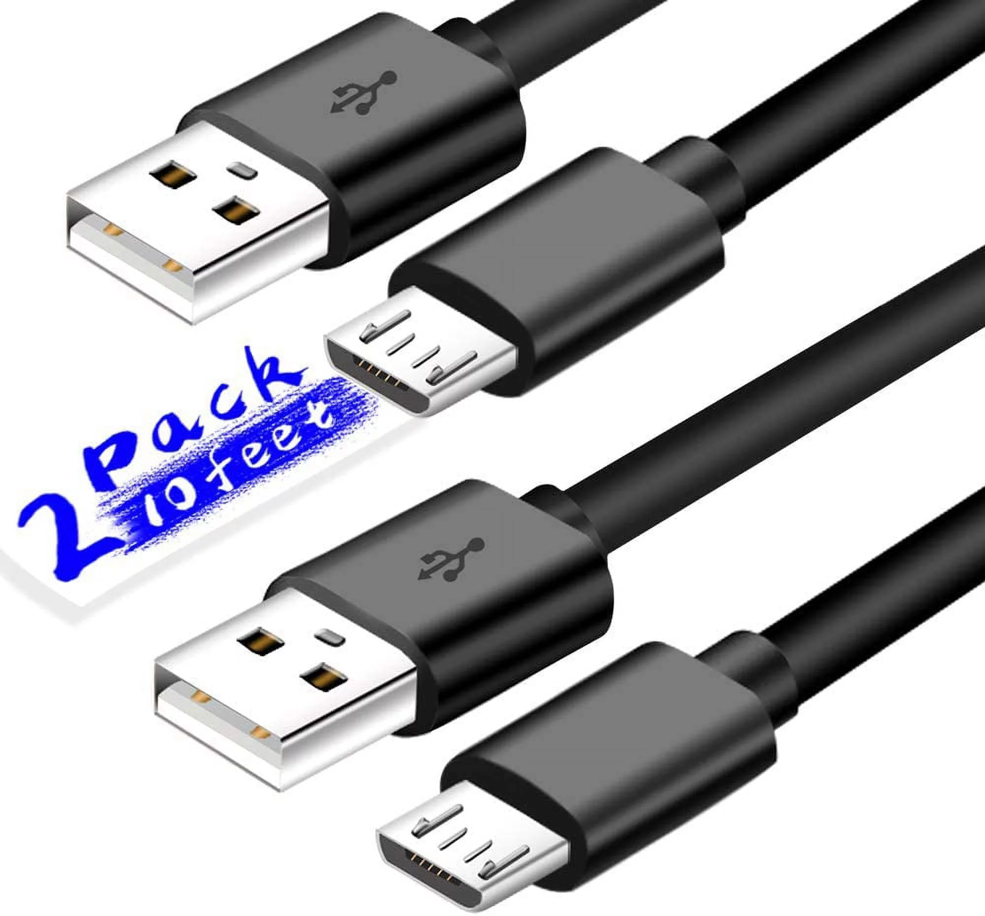 2Pack 10Ft Extra Long Micro USB Cable for Kindle fire Hd,Hdx 6 7 8.9 9.7 10.1 11 11.6 12 12.1 12.2
