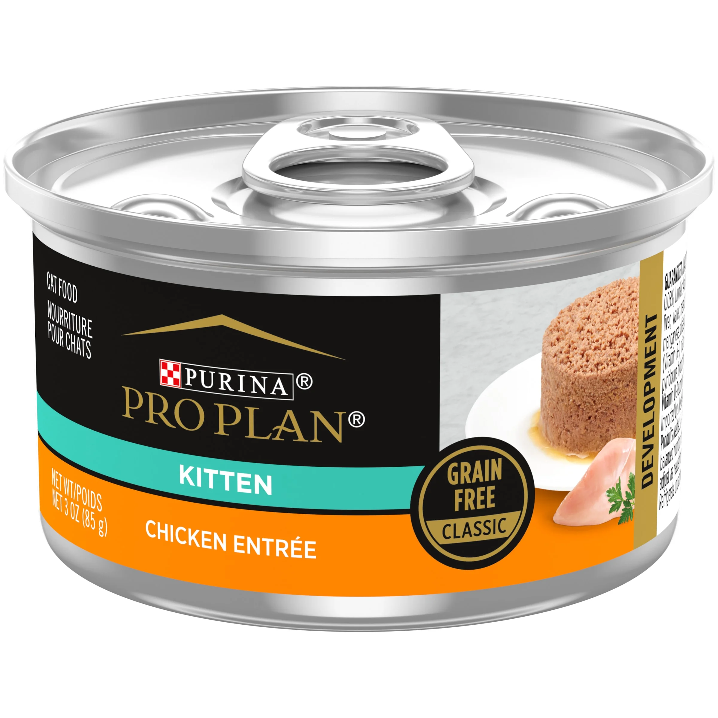 Purina Pro Plan Chicken Wet Cat Food for Kittens, Grain-Free, 3 oz Cans (24 Pack)